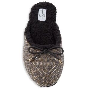 NWT Jessica Simpson Embellished faux fur slippers 7.5